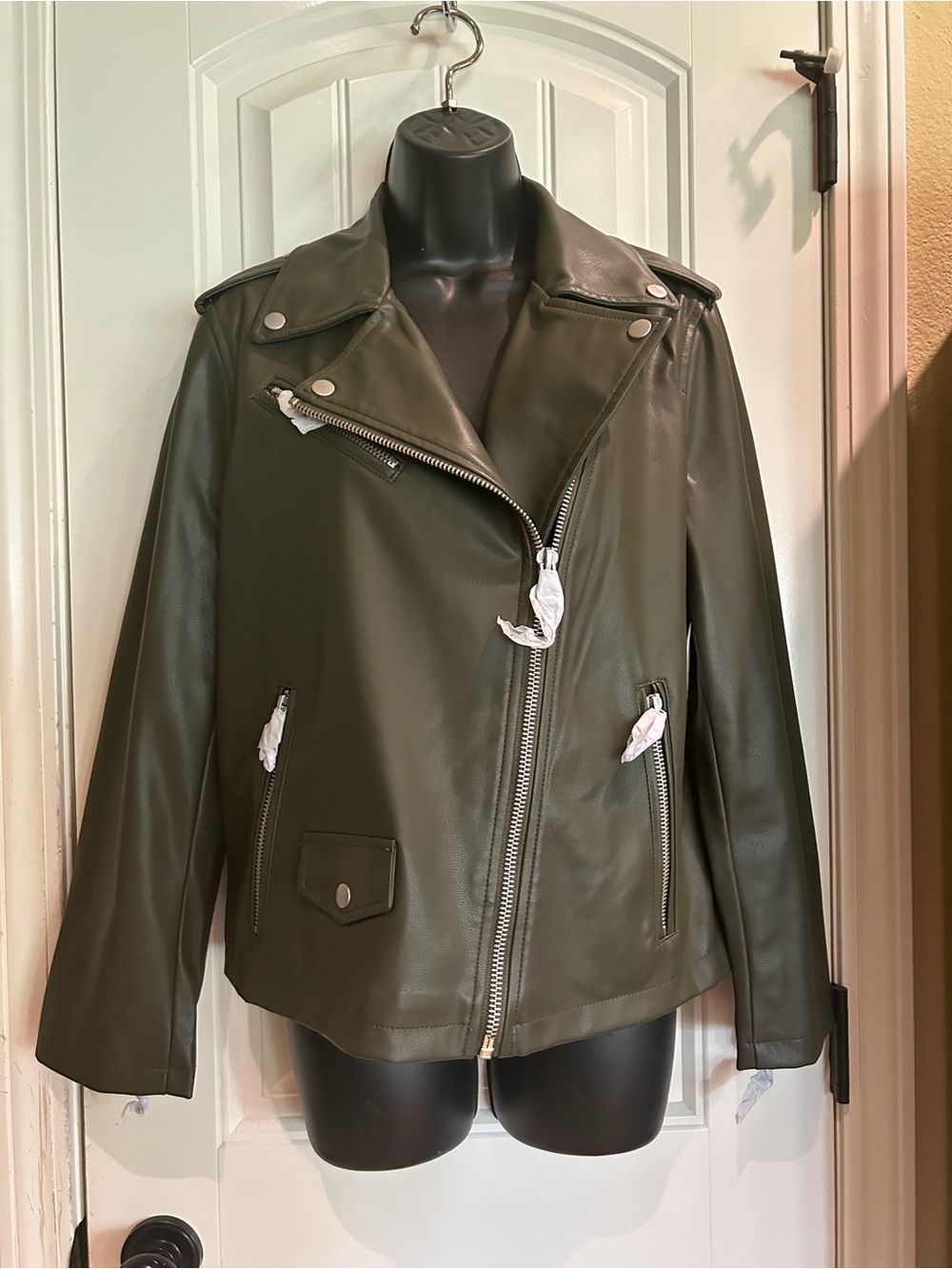 Scoop Women's Faux Leather Moto Jacket